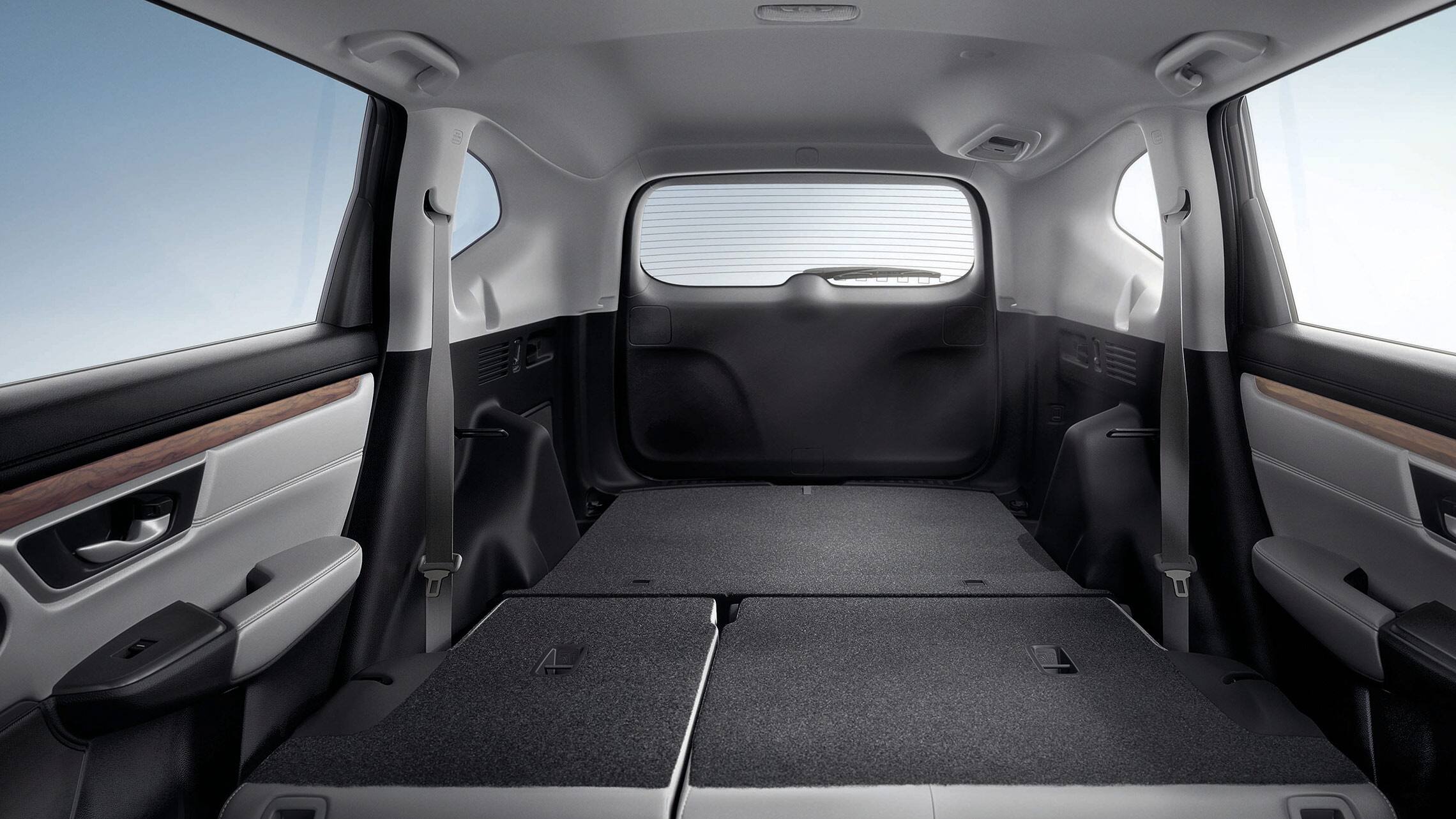 2019 Honda CR-V interior cargo view of easy fold-down 60/40 split rear seatback.