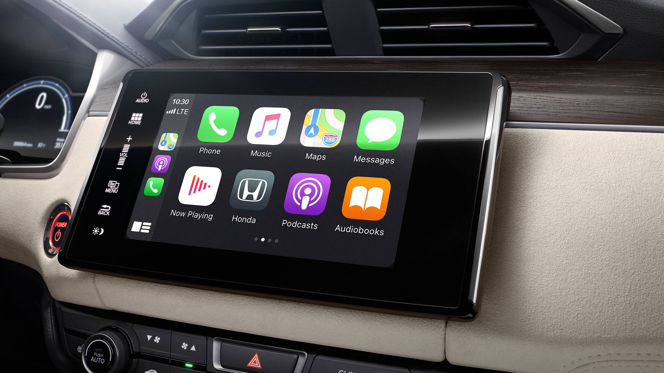 Detail of Apple CarPlay&#174; Integration on 8-inch Display Audio touch-screen.